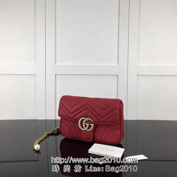 GUCCI古馳頂級原單 新款專櫃品質 實物實拍 476809 大紅鏈條單肩斜挎包 HY1302